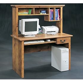 Bishop Pine Computer Desk with Hutch by Homevisions