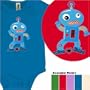 Robots Love Dancing organic cotton one-piece, 3-6 months, fire engine red
