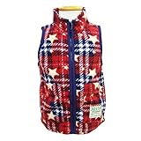 (ポスター) POSTAR　総柄フリース キッズ ベスト　レッド　90cm