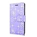 Cellularvilla Sharp Aquos Crystal Pu Leather Wallet Card Flip Open Pocket Case Cover Pouch for Sharp Aquos Crystal 306SH (Purple Glitter)