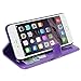 iPhone 6 Plus Case, LK [Stand Feature] iPhone 6 Plus Wallet Case, PU Leather Case Flip Cover + Screen Protector & Stylus for iPhone 6 Plus (Purple)