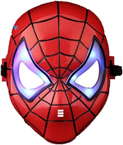 Marvel Red Spider-man Costume Accessories Mask with LED Light for Children