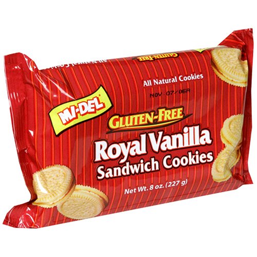 Mi-Del Gluten-Free Royal Vanilla Sandwich Cookies, 8-Ounce Bag (Pack of 12)
