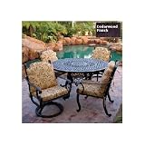 Meadow Decor Athena Cast Aluminum Dining Set W/ 60 Inch Rotating Table - Cedarwood Finish