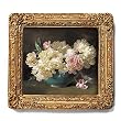 Peonies - Gold Frame Magnet with pop-out easel (2-3/4" x 2-1/2")