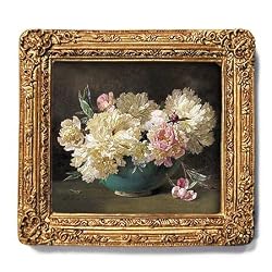 Peonies - Gold Frame Magnet with pop-out easel (2-3/4" x 2-1/2")
