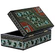Handmade Thai Lacquer Jewelry/Storage/Gift Box Hand-Etched Floral Designs (Thailand)