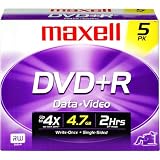 MAXELL DVD+R 4.7GB DVD Recordable Disc ( 5-Pack )