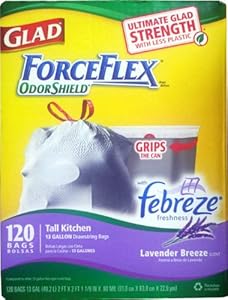 Glad ForceFlex Tall Kitchen 13 Gallon Trash Bag With Odor Shield - 120-Count