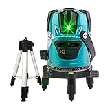 恒昌光電 5ライン グリーンレーザー墨出し器+エレベーター三脚セット HCG04-5 4垂直・1水平 4方向大矩ライン レーザー墨出し器 フルライン測定器 MP-DL5