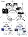 DeRosa Bridgecraft 5 pc Extra Height Kids Drums DRM516 - Junior/Kids Small Drum Set (for 3 - 11 yrs) BLACK