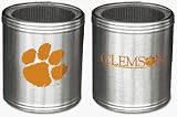 Clemson Tigers Stainless Steel Can Cooler with Foam Insert (Set of Two)