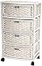 Simple Practical Inexpensive Tall Nightstand Lingerie Lamp Table - 37 Woven Fiber Rattan Style Chest of 4 or 5 Drawers in 5 Beautiful Colors