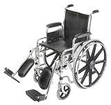 Duro-Med 18 Standard Wheelchair with Elevating Legrests, Silver/Black