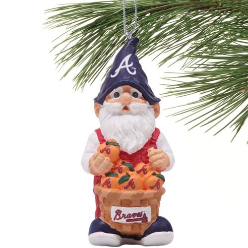 Atlanta Braves Thematic Gnome Christmas Ornament