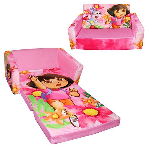 Dora the Explorer and Boots Flip-Open Sofa with Slumber - Dora in Yellow Shirt/Pink Jacket
