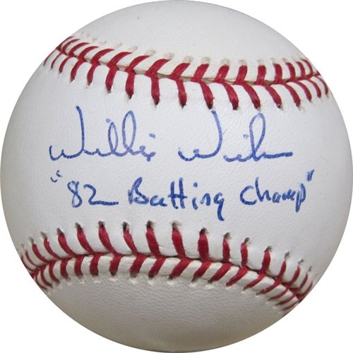 Willie Wilson ''82 Batting Champ'' Autographed/Hand Signed Baseball