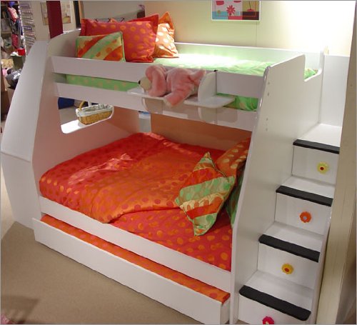 Berg Furniture Enterprise Twin Over Twin Bunk Bed with Stairs and Optional Accessories Image of Berg Furniture Enterprise Twin Over Twin Bunk Bed with Stairs and Optional Accessories