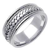 Basket Weaved Braided Men's 8 mm Comfort Fit Wedding Band