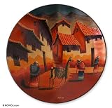 Ceramic plate, 'Andean Village'