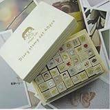 ONOR-Tech 40 Pcs Lovely Girl Wooden Rubber Stamp /DIY Diary Stamp Set