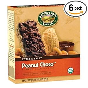 Nature's Path Organic Granola Bars, Peanut Choco', 5-Count Boxes (Pack of 6)