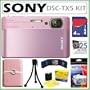 Sony Cyber-shot� DSC-TX5 10.2MP CMOS Digital Camera with 4x Zoom with Optical Steady Shot Image Stabilization and 3.5 inch Touch Screen LCD in Pink + 4GB Accessory Kit