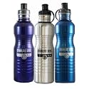 New Wave Enviro Stainless Steel Water Bottle (1-Liter, Silver)