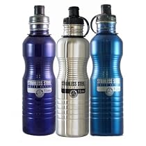 New Wave Enviro Stainless Steel Water Bottle (1-Liter, Silver)