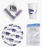 Kansas State Wildcats 96 Piece Party Pack / Plastic Dinnerware Set