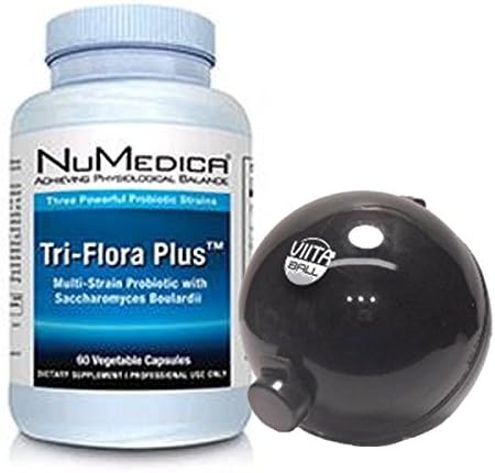 NuMedica - Tri-Flora Plus - 60 Vegetable Capsules, Viita Ball Bundle