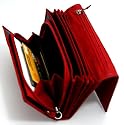 Damen Portemonnaie Big Wallet Geldbeutel Geldbörse echtes Leder 17 x 9 x 2 cm in rot