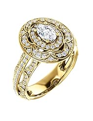 10K Yellow Gold Oval Cut Diamond Ring -- LIFETIME WARRANTY