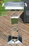 Trichtergrill Edelstahl mit Grillrost, Säulen Trichter Stand Barbeque Grill Rost (LHS)