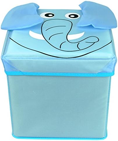 Elephant Themed Storage Cube for Children by Harbor Creek - Kids Closet Organizer is Ideal for Baby or Toddler Clothes, Toys, Games and Books (Elephant)