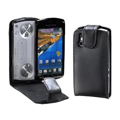 MaryCom PREMIUM QUALIT�T Leder Handytasche schwarz f�r Sony Ericsson Xperia Play Smartphone + gratis Displayschutzfolie / LTS XP
