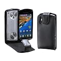 MaryCom PREMIUM QUALIT�T Leder Handytasche schwarz f�r Sony Ericsson Xperia Play Smartphone + gratis Displayschutzfolie / LTS XP