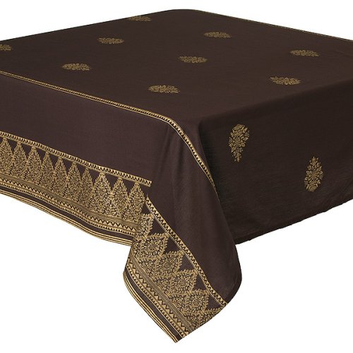 Childrens Toyshop  Kitchen & Housewares : Global Home Polysilk Tablecloth - Brown (60x120")