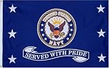 Navy "Served With Pride" MILITARY Flag - 3 foot by 5 foot Polyester (NEW)