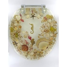 Sea Shell Lucite Tropical Fish Toilet Seat Seashell Standard Size