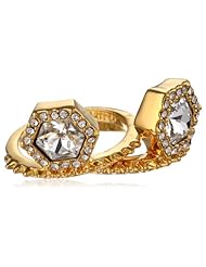 Vince Camuto Diamonds in the Sky Gold Double Ring, Size 7