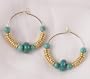 Hoop Earrings - Kenyan Heishi and Turquoise Beads