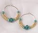 Kenyan Heishi Bead and Turquoise Hoop Earrings