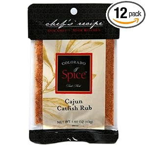 Colorado Spice Company, Seafood Spice, Cajun Catfish Rub, 1.5-Ounce Packet (Pack of 12) by Colorado Spice
