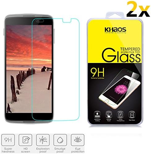 2x Glass KHAOS® For Alcatel OneTouch IDOL 3 5.5-inch HD Tempered Glass Screen Protector ([2 Pack] For Alcatel OneTouch IDOL 3 5.5-inch)