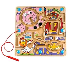 Educo Wood Magnetic Maze, Fun Farm by Hape International