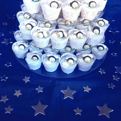 30x Clear Acrylic Stars - Table Decorations 6cm, 4cm, 1.5cm