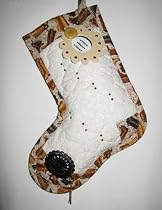 Christmas Stocking Cowboy Boots on White Quilt Handcrafted Keepsakes Personalized with Picture Frames - FREE Shipping