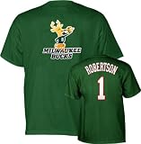 Oscar Robertson Green Majestic Throwback Player Name and Number Milwaukee Bucks T-Shirt