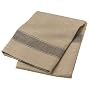 Domestique Linen/Cotton Herringbone Set of 3 Kitchen Towels, Natural and Black